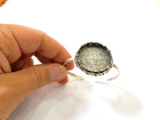 Silver Bracelet Blanks Bangle Blanks Cuff Blanks Adjustable Bracelet Blank Antique Silver Plated Brass ( 30mm Blanks ) G7728