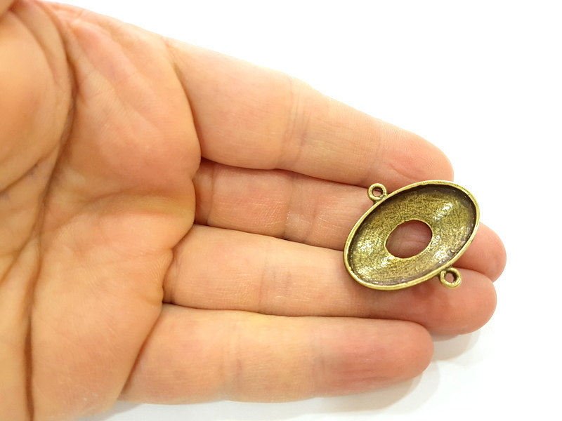 2 Antique Bronze Pendant Antique Bronze Pendant Blank (34x30mm) G7173