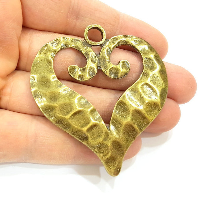 Antique Bronze Pendant Antique Bronze Heart Pendant (62x58mm) G15398