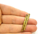 8 Antique Bronze Pendant Charms (40x4mm) G7177