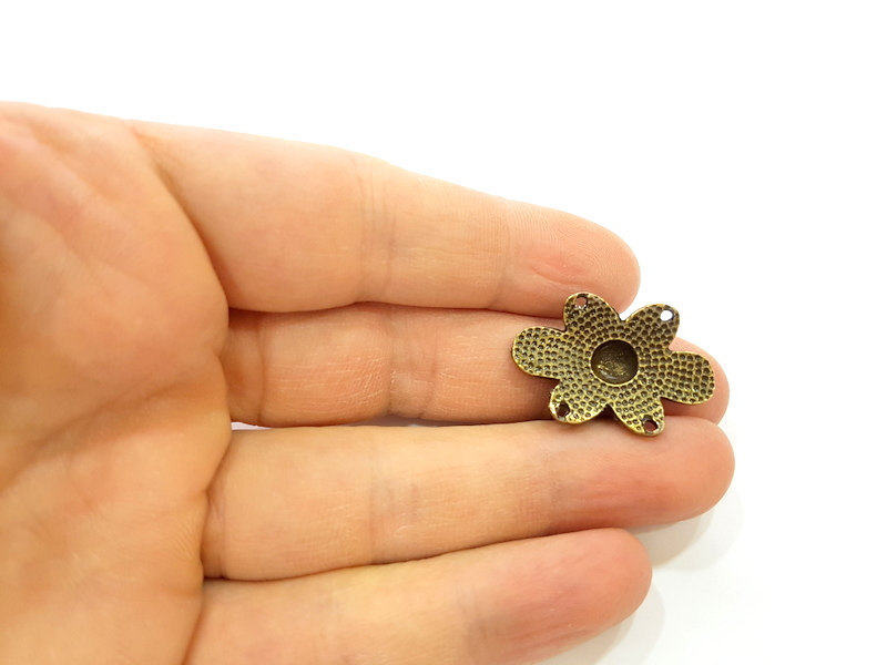 4 Antique Bronze Pendant Connector (30x20mm) G7178