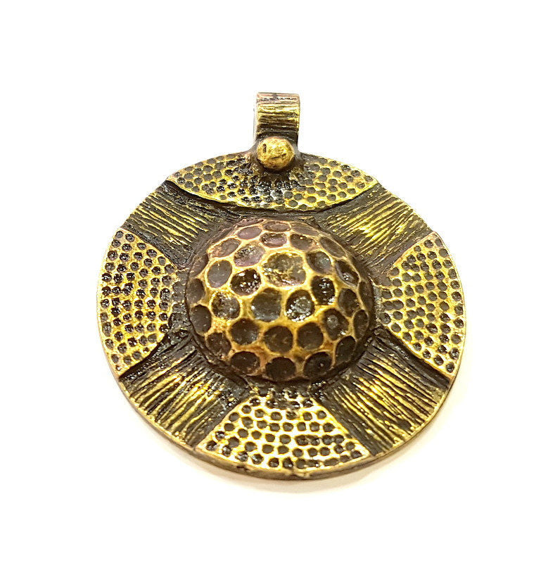 2 Antique Bronze Pendant Antique Bronze Medallion Pendant (29mm) G7182