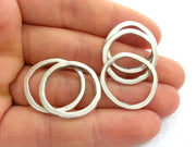 30 Circle Connector Antique Silver Plated Round Connector ,Findings  (22 mm) G10984