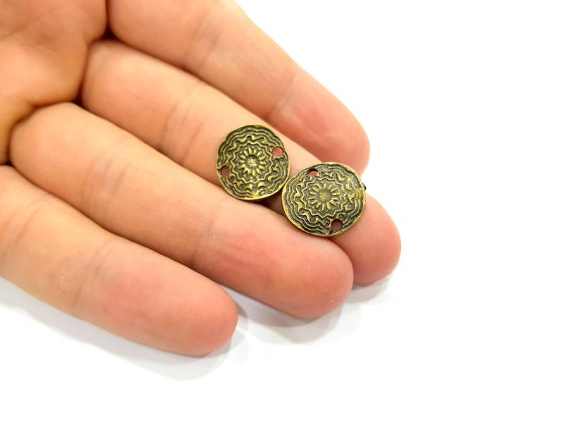 10 Antique Bronze Connector Pendant (15x15mm) G7748