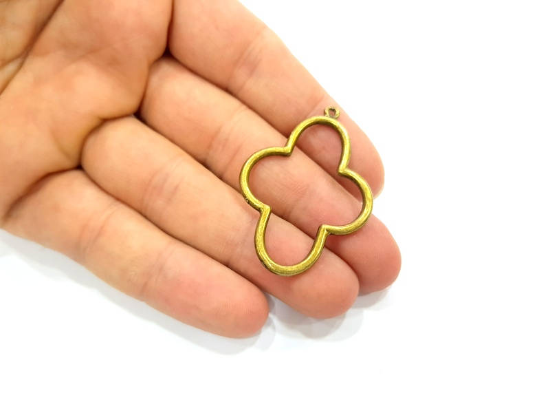 2 Antique Bronze Pendant Antique Bronze Charms  (47x32mm) G7751