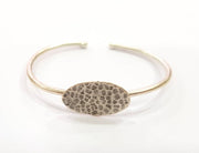 Adjustable Bracelet Blank Findings (25x18mm  Blank) , Antique Silver Plated Brass G5789