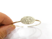 Adjustable Bracelet Blank Findings (25x18mm  Blank) , Antique Silver Plated Brass G5789