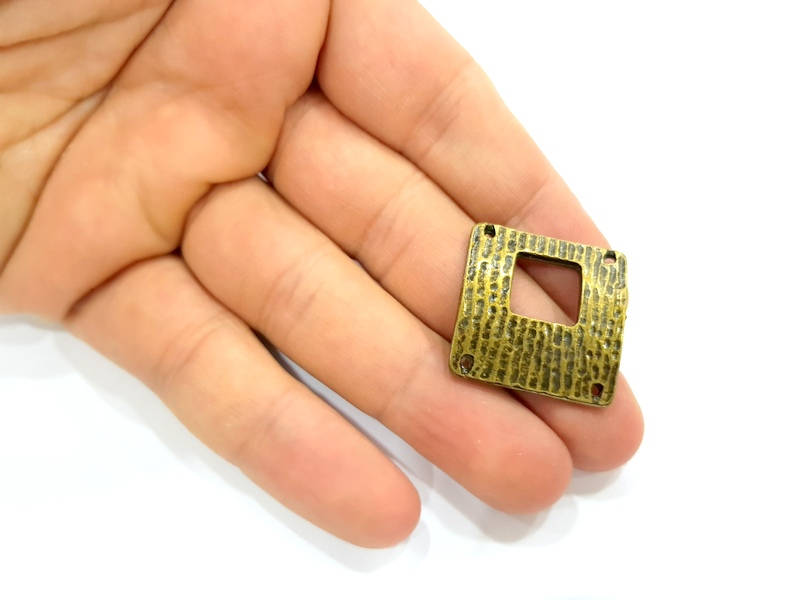 2 Antique Bronze Connector Pendant (27mm) G7753