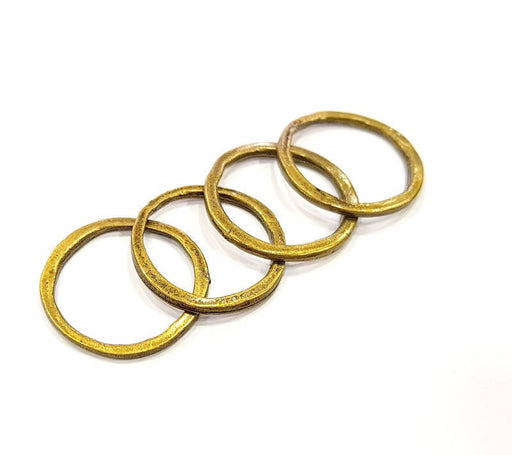 10 Pcs Antique Bronze Circle Connector Pendant (22mm) G7745