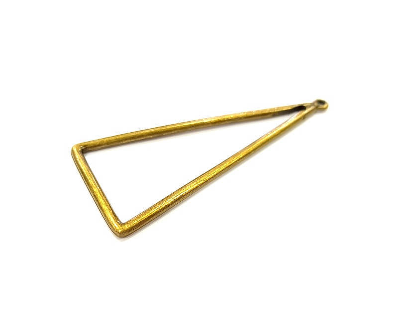 10 Triangle Charm Antique Bronze Pendant Antique Bronze Triangle Pendant (65x25mm) G7756