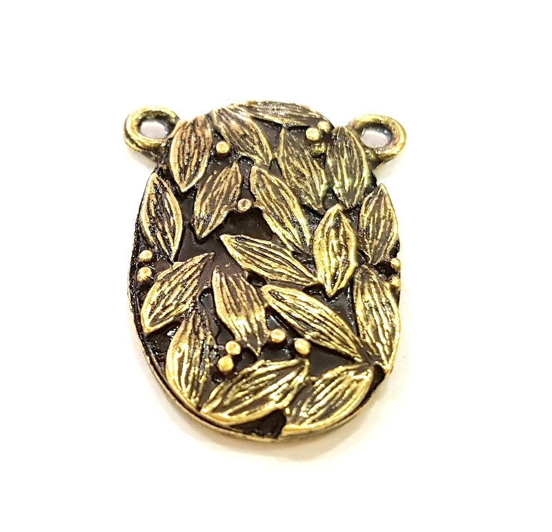 4 Antique Bronze Pendant Antique Bronze Medallion Pendant (28x20mm) G7192