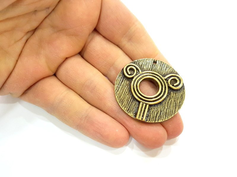 2 Antique Bronze Charms Antique Bronze Plated Charms  (40mm) G7193