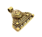 2 Tribal Pendant Ethnic Pendant Antique Bronze Pendant (35x33mm) G7205