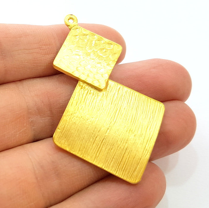 2 Gold Pendant Gold Plated Pendant (55x36mm)  G7216