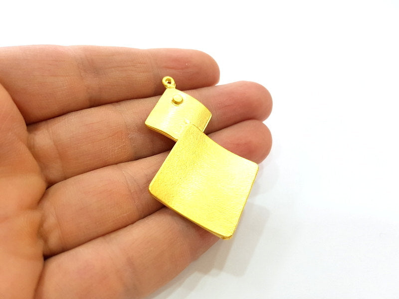 2 Gold Pendant Gold Plated Pendant (55x36mm)  G7216