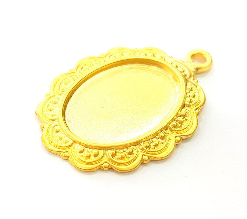 Gold Pendant Blank Gold Plated Pendant (40x28mm)  G7235