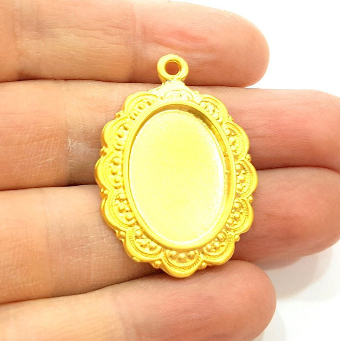 Gold Pendant Blank Gold Plated Pendant (40x28mm)  G7235