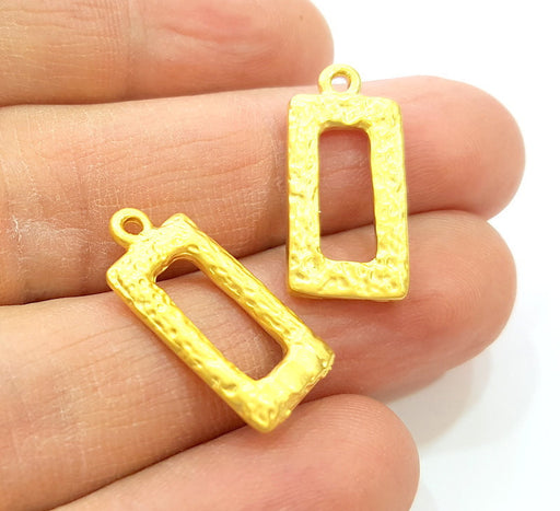 2 Gold Pendant Gold Plated Pendant (24x11mm)  G7236