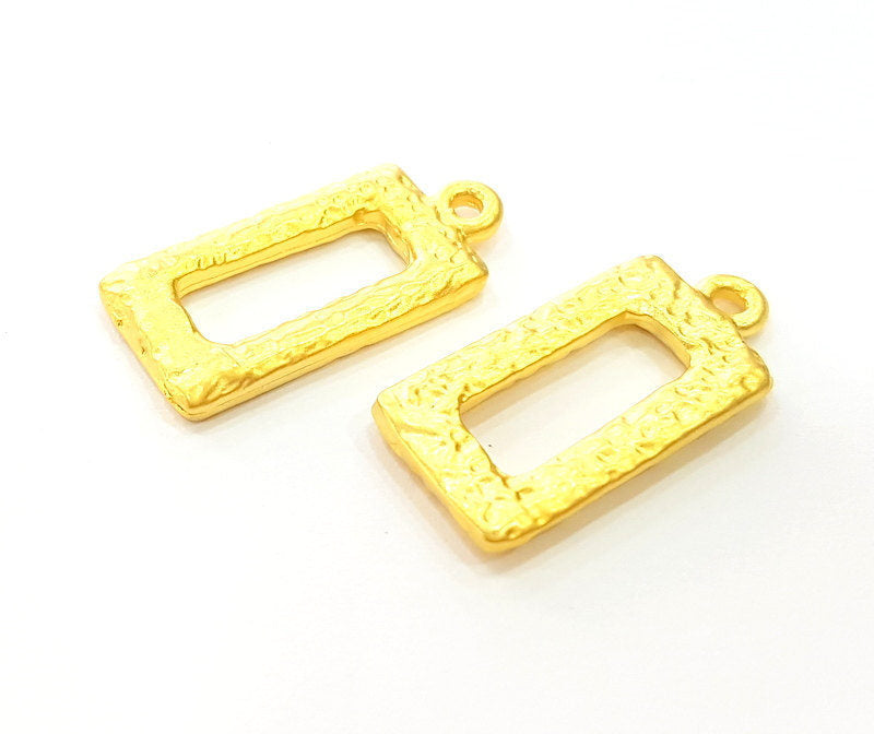 2 Gold Pendant Gold Plated Pendant (24x11mm)  G7236