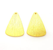 2 Gold Pendant Gold Plated Pendant (33x22mm)  G8453