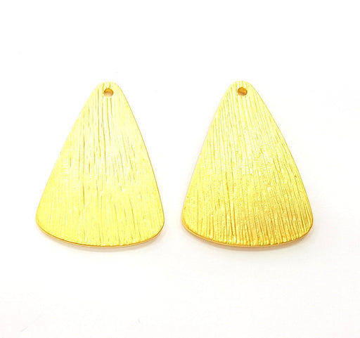 2 Gold Pendant Gold Plated Pendant (33x22mm)  G8453
