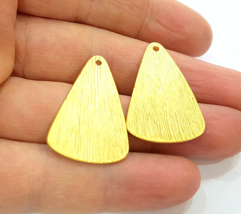 2 Gold Pendant Gold Plated Pendant (33x22mm)  G8453