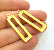 2 Gold Pendant Gold Plated Pendant (38x11mm)  G7249