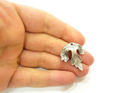 2 Silver Pendant Antique Silver Plated Leaf Pendant (29x25mm) G7251