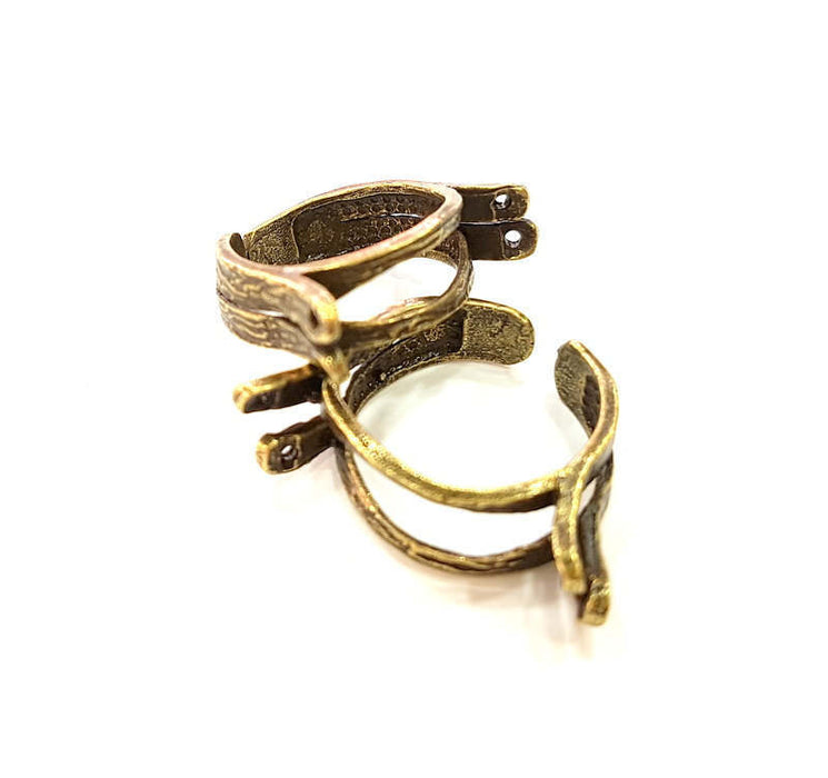 Antique Bronze Ring Blank Base Bezel Settings Cabochon Base Mountings Adjustable  Antique Bronze Plated Brass G7259