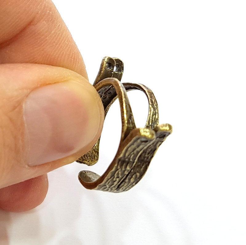 Antique Bronze Ring Blank Base Bezel Settings Cabochon Base Mountings Adjustable  Antique Bronze Plated Brass G7259
