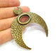 Antique Bronze Horn Pendant Moon Pendant (70x60mm) G7260