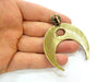 Antique Bronze Horn Pendant Moon Pendant (70x60mm) G7260