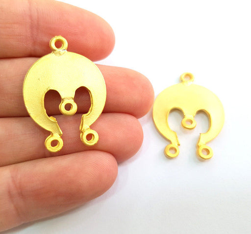 2 Gold Pendant Gold Plated Connector Pendant (31x22mm)  G7263