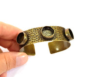 Bracelet Blanks Bangle Blanks Hammered Cuff Blanks Adjustable Bracelet Blank Antique Bronze Plated Brass (14mm Blanks) G7764