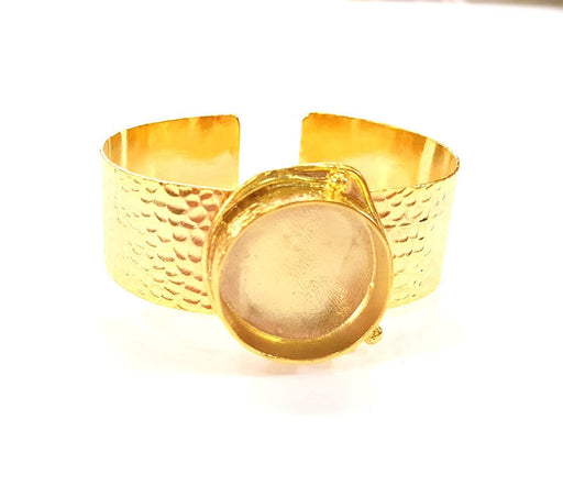 Gold Bangle Blanks Bracelet Blanks Hammered Cuff Blanks Adjustable Bracelet Blank Gold Plated Brass (24mm Blanks ) G7765