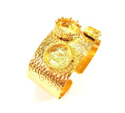 Gold Bangle Blanks Bracelet Blanks Hammered Cuff Blanks Adjustable Bracelet Blank Gold Plated Brass (16mm,16mm,10mm Blanks) G7768