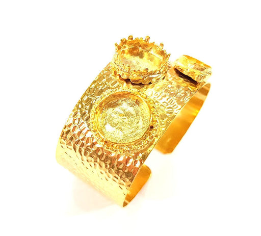 Gold Bangle Blanks Bracelet Blanks Hammered Cuff Blanks Adjustable Bracelet Blank Gold Plated Brass (16mm,16mm,10mm Blanks) G7768