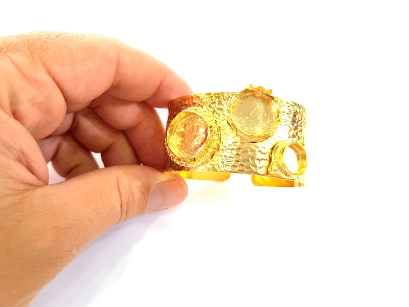 Gold Bangle Blanks Bracelet Blanks Hammered Cuff Blanks Adjustable Bracelet Blank Gold Plated Brass (16mm,16mm,10mm Blanks) G7768