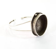 Bracelet Blanks Bangle Blanks Cuff Blanks Adjustable Bracelet Blank Antique Silver Plated Brass ( 29x21mm Blanks ) G7771