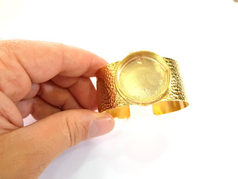 Gold Bangle Blanks Bracelet Blanks Hammered Cuff Blanks Adjustable Bracelet Blank Gold Plated Brass (30mm Blanks ) G7773