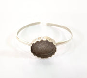 Silver Bracelet Blanks Bangle Blanks Cuff Blanks Adjustable Bracelet Blank Antique Silver Plated Brass ( 24mm Blanks ) G7774