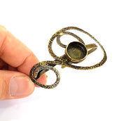 Bracelet Blanks Bangle Blanks Cuff Blanks Adjustable Bracelet Blank Antique Bronze Plated Brass ( 14mm Blanks ) G7775