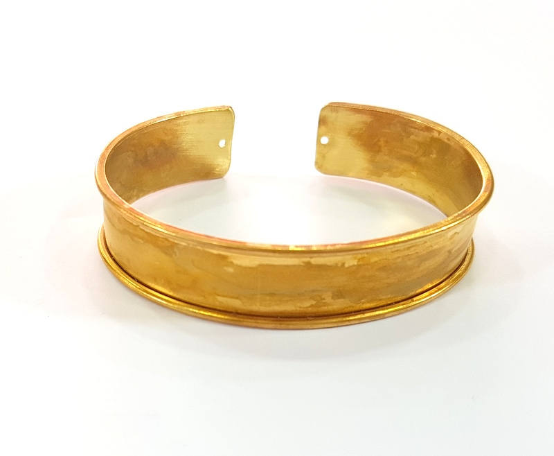 Raw Brass Bangle Blanks Bracelet Blanks Cuff Blanks Adjustable Bracelet Blank ( 15mm ) G7781