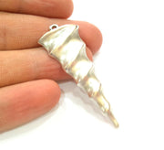 Twist Pendant Silver Pendant Antique Silver Plated Charms (54x22mm) G7272