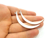 4 Crescent Charms Silver Pendant Moon Pendant Antique Silver Plated Pendant (59x6mm) G8847