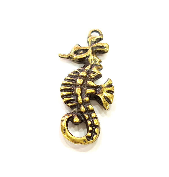 4 Seahorse Charm Antique Bronze Charm (42x18mm) G7287