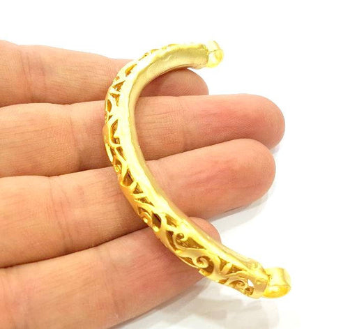 Gold Bangle Component Bracelet Components Pendant, Gold Plated Brass G7784