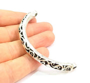 Silver Bangle Component Bracelet Components Pendant Antique Silver Plated Brass G13357