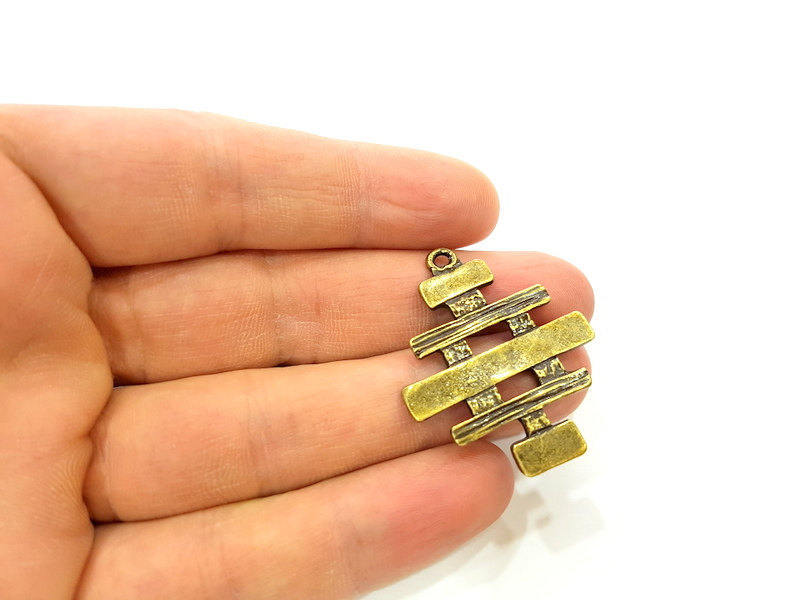 2 Antique Bronze Charms Antique Bronze Pendant (40x32mm) G7298