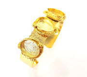Gold Bangle Blanks Bracelet Blanks Hammered Cuff Blanks Adjustable Bracelet Blank Gold Plated Brass (18x13mm Blanks ) G7786